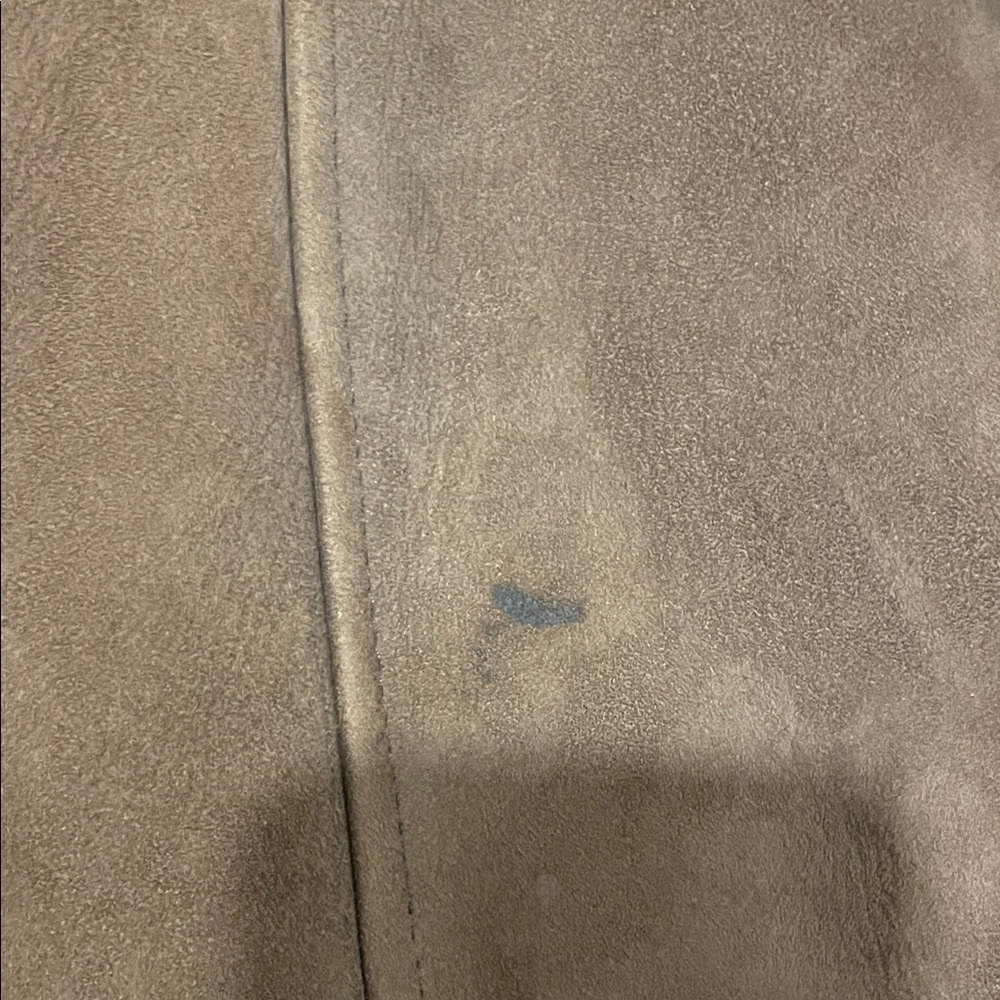Men's Brown Suede Shearling Jacket. - Picture 4 of 11
